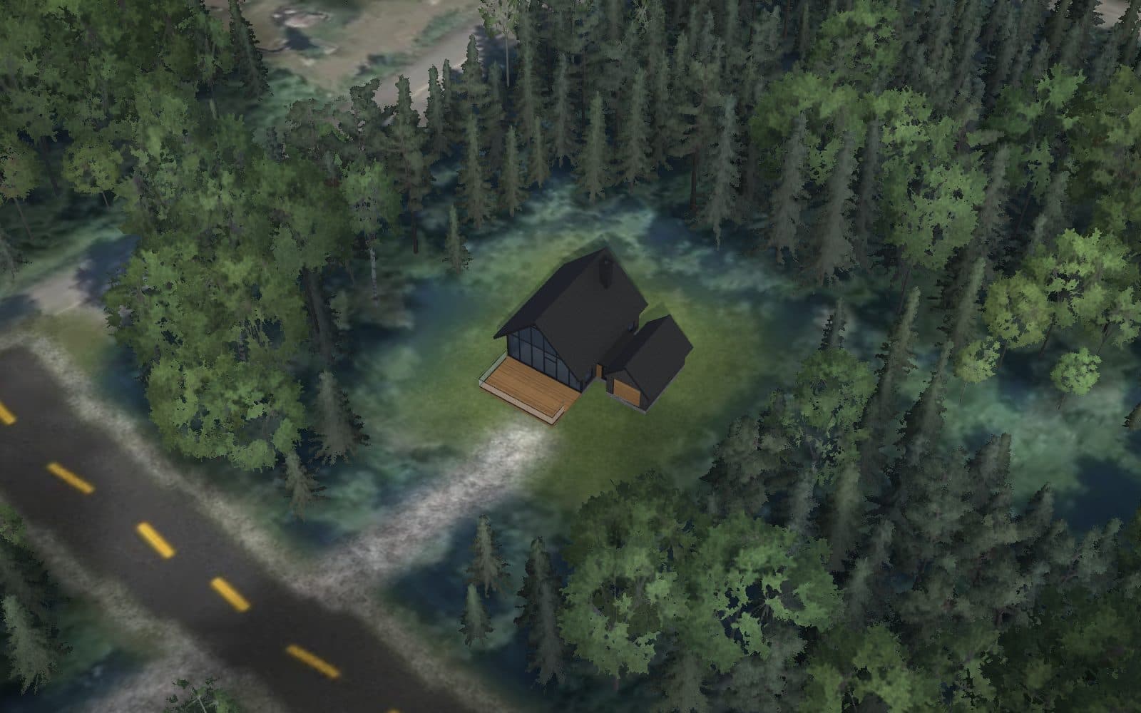 Vue 3D du terrain 1 sur le relief du domaine