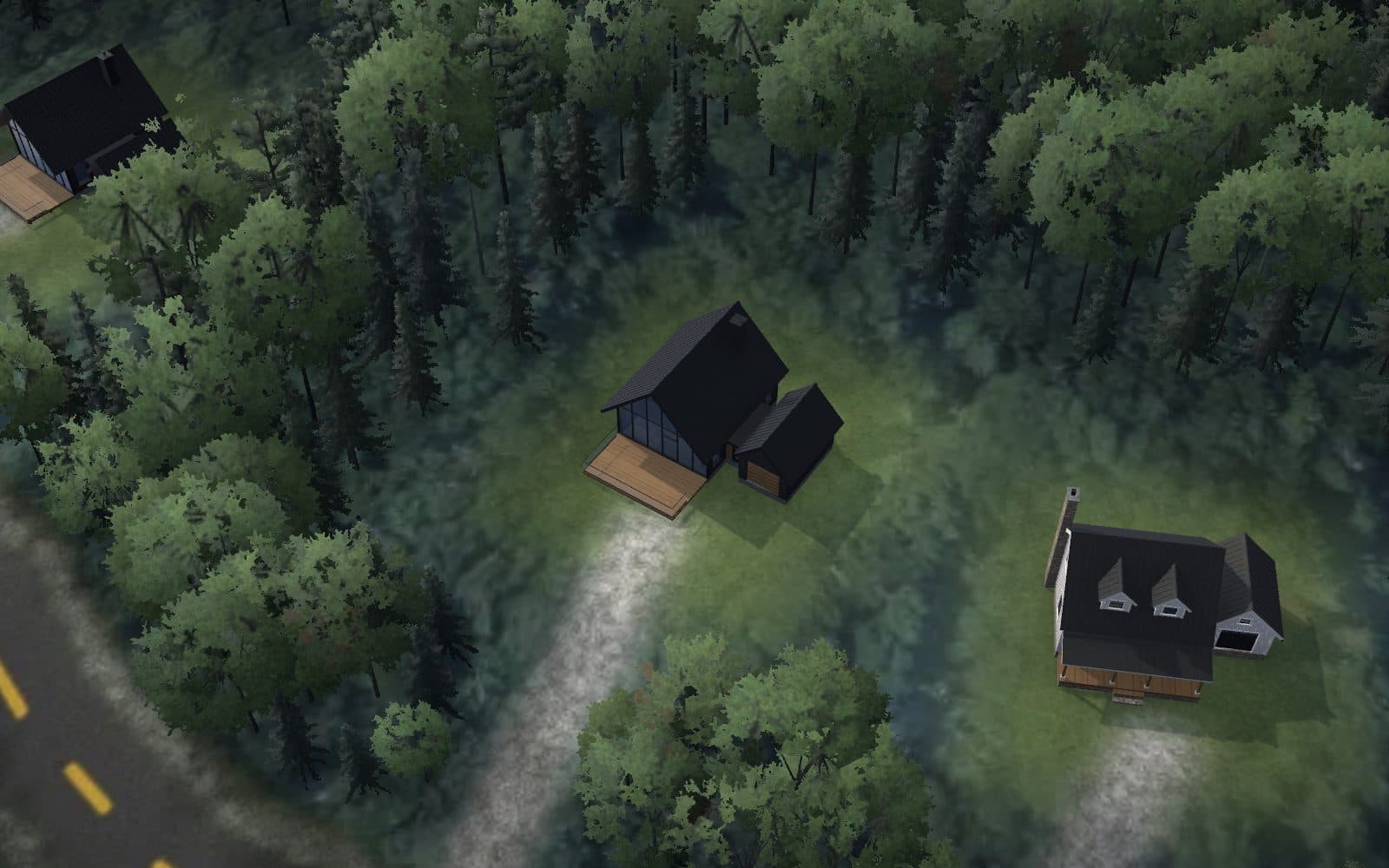 Vue 3D du terrain 9 sur le relief du domaine
