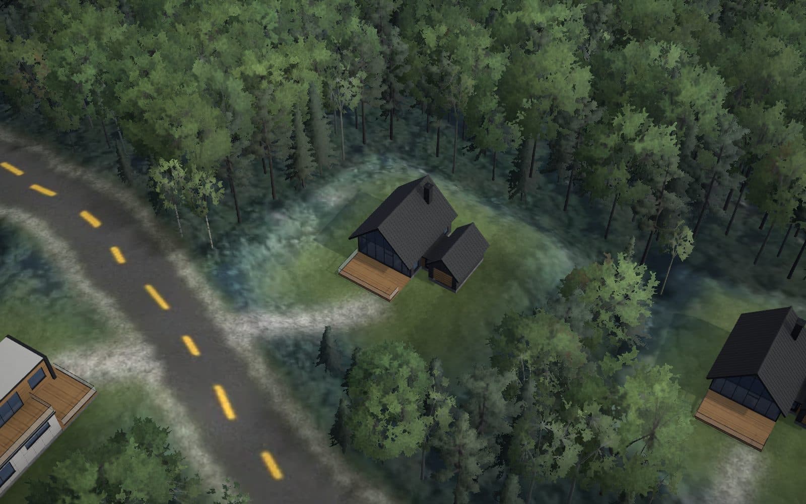 Vue 3D du terrain 10 sur le relief du domaine