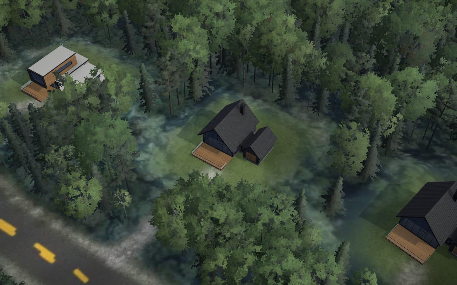 Vue 3D du terrain 12 sur le relief du domaine