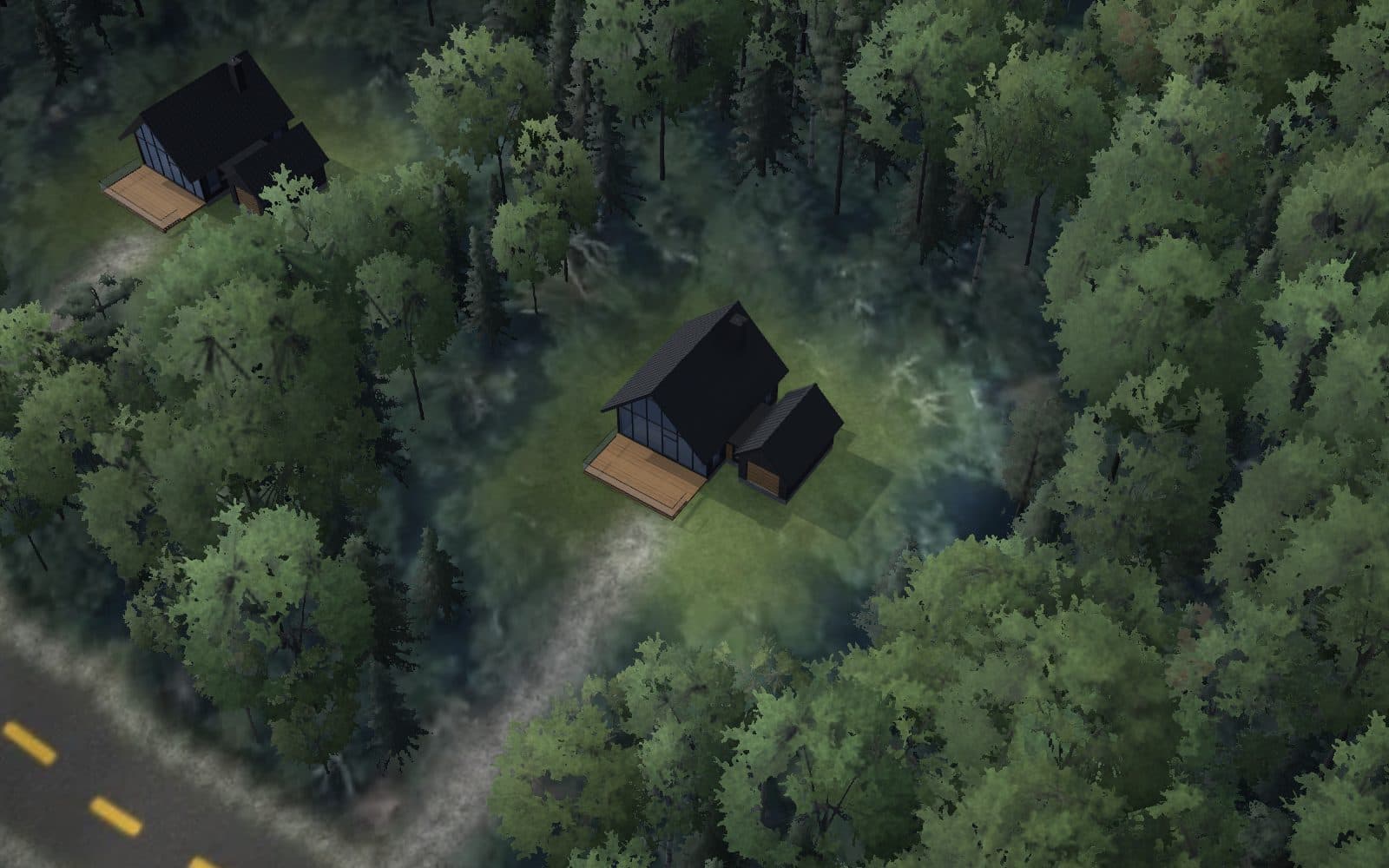 Vue 3D du terrain 13 sur le relief du domaine