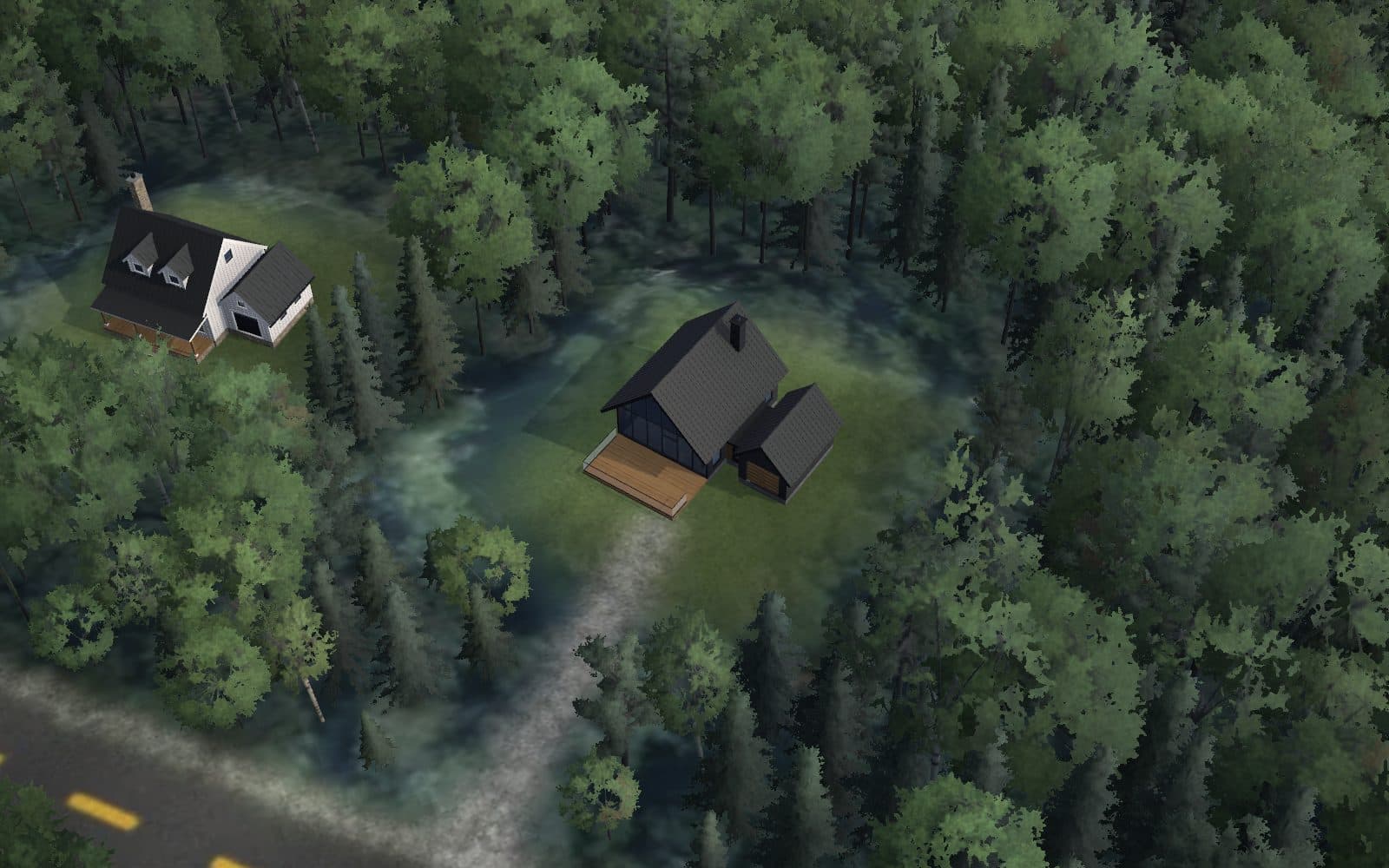 Vue 3D du terrain 14 sur le relief du domaine