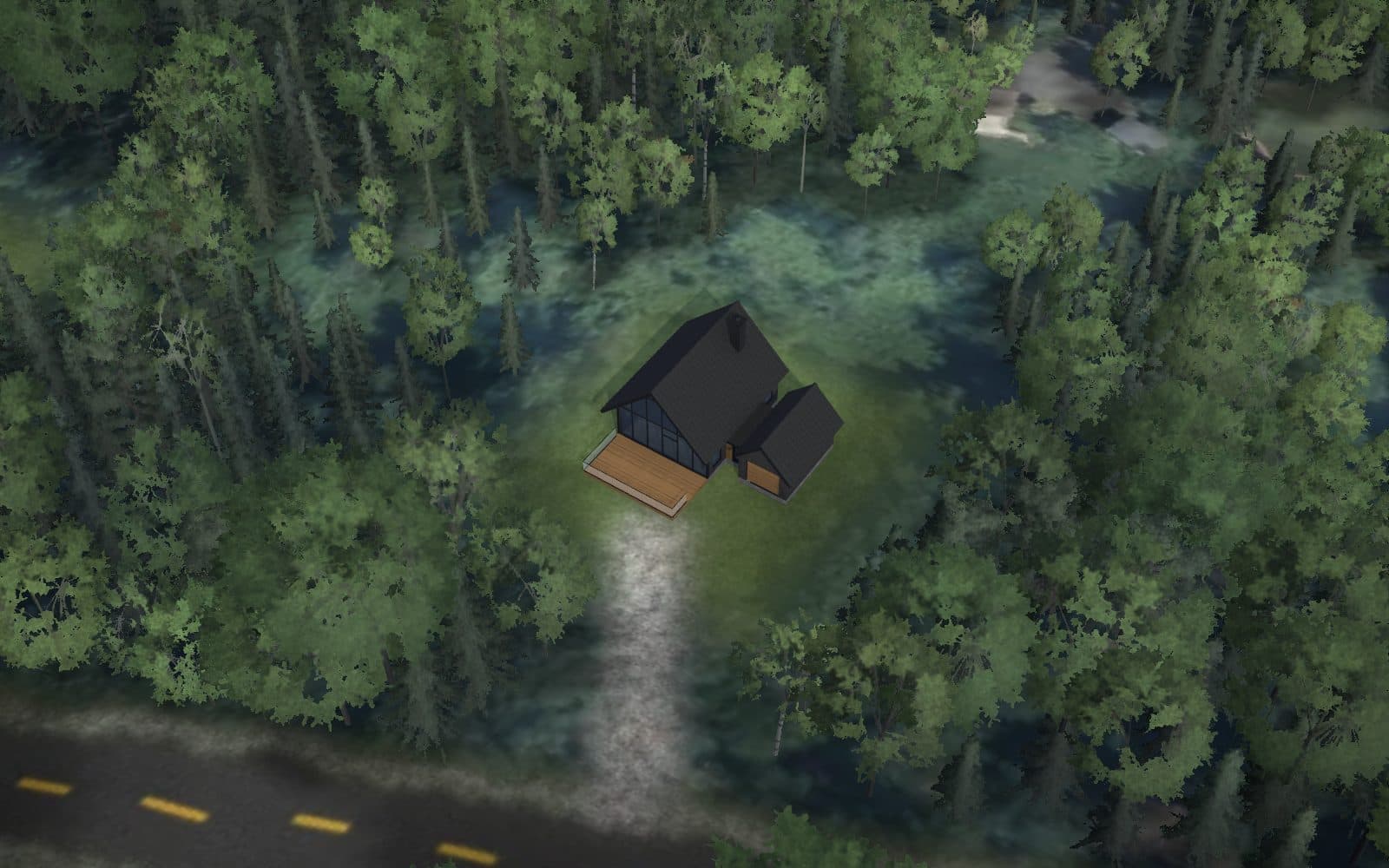 Vue 3D du terrain 2 sur le relief du domaine