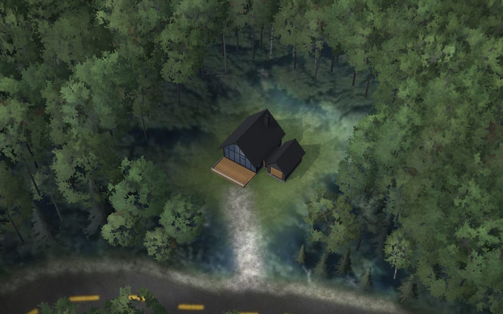 Vue 3D du terrain 19 sur le relief du domaine