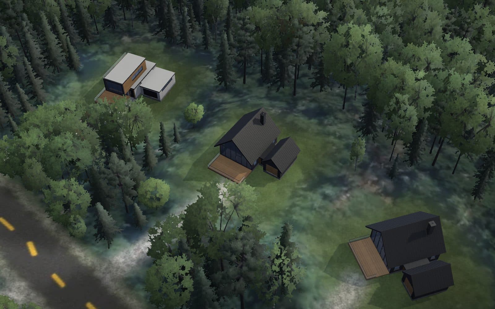 Vue 3D du terrain 21 sur le relief du domaine