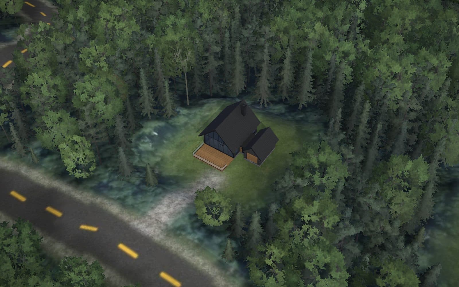 Vue 3D du terrain 23 sur le relief du domaine