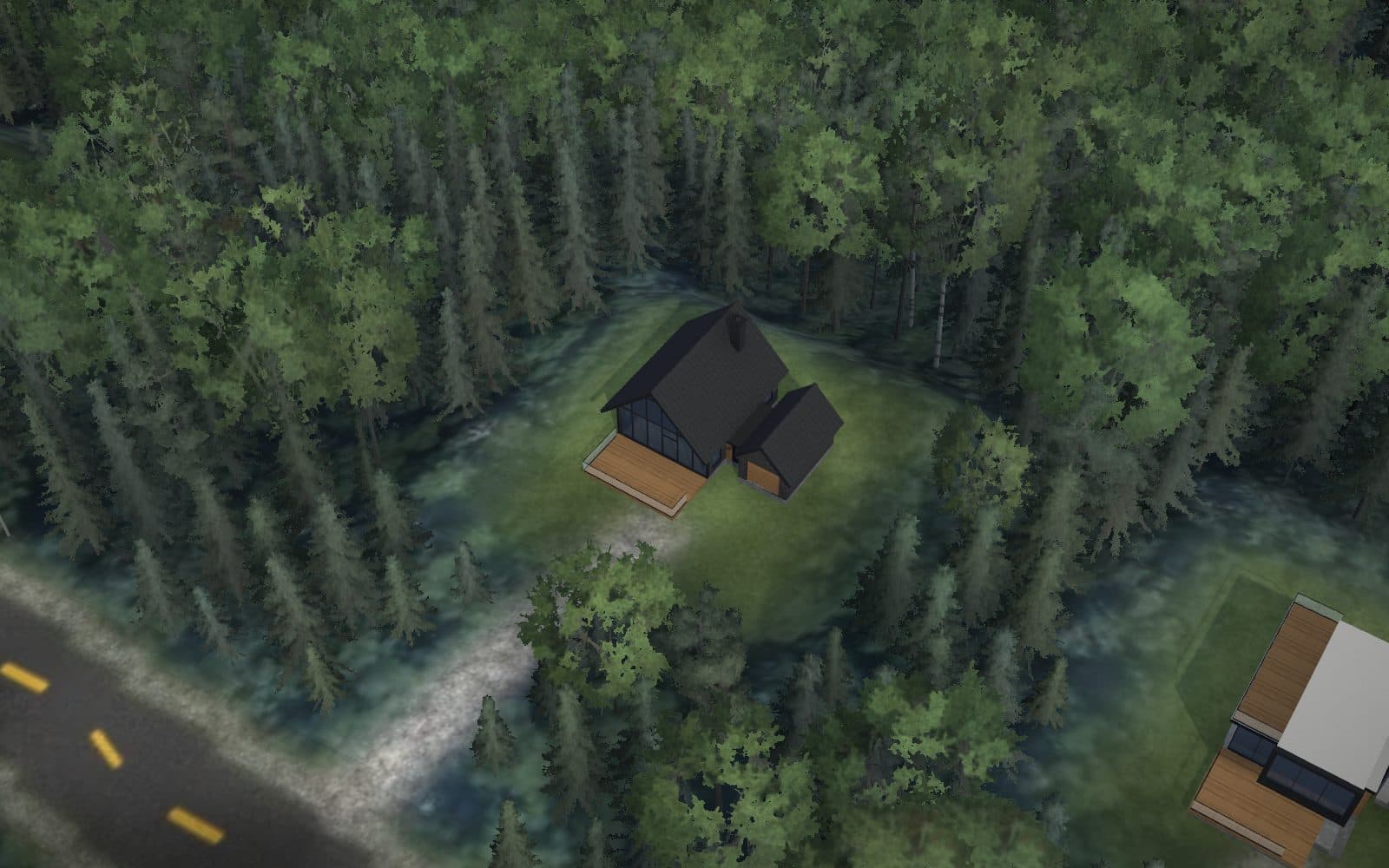 Vue 3D du terrain 24 sur le relief du domaine