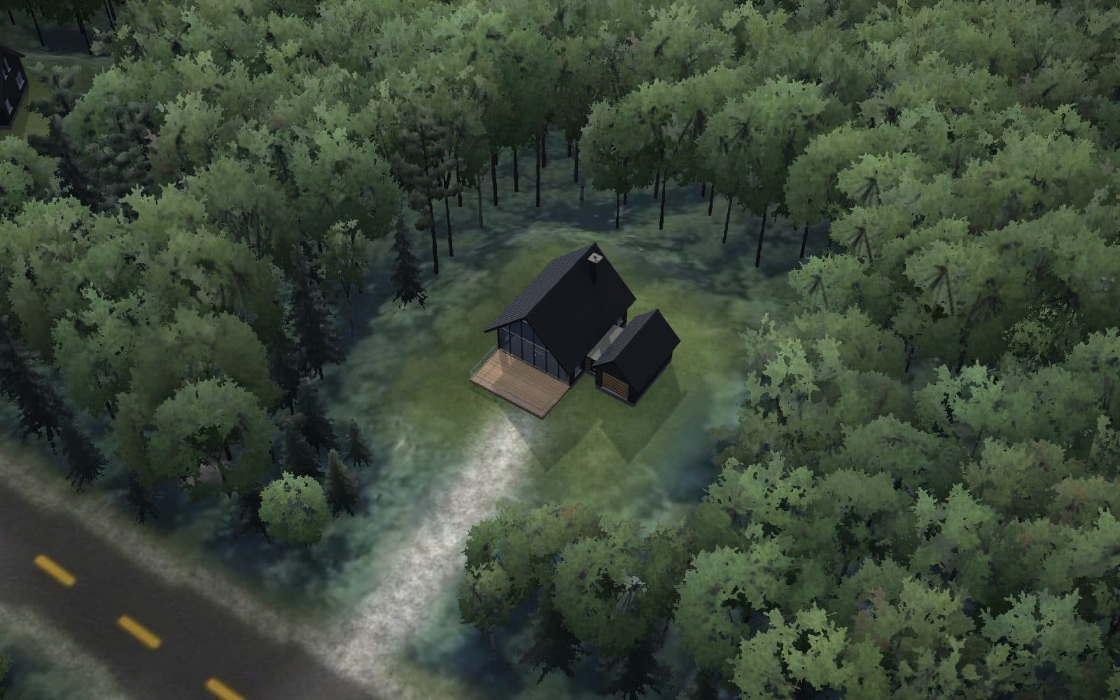 Vue 3D du terrain 25 sur le relief du domaine