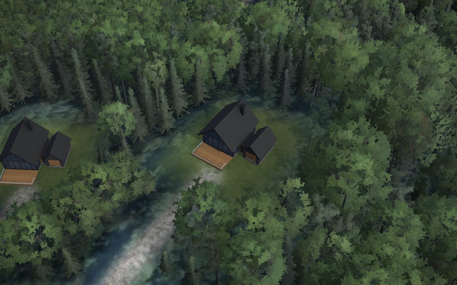 Vue 3D du terrain 28 sur le relief du domaine