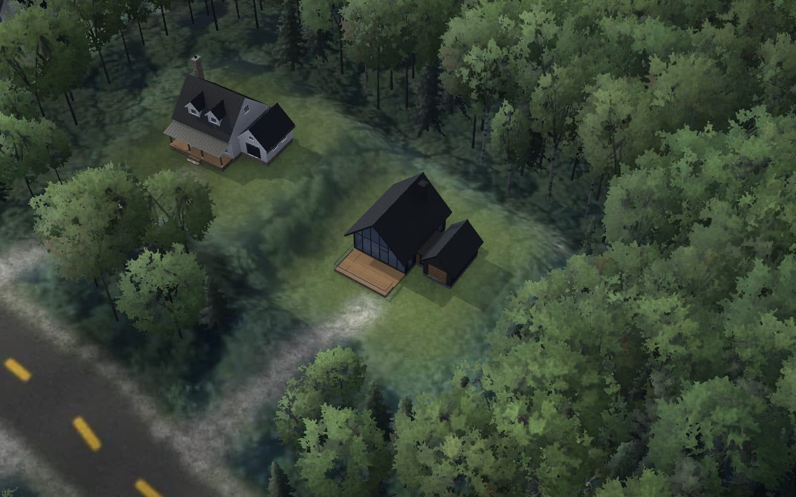 Vue 3D du terrain 30 sur le relief du domaine