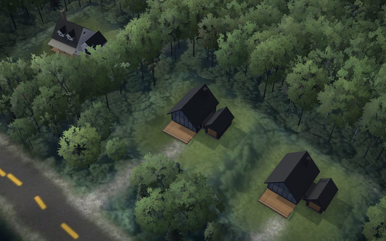 Vue 3D du terrain 32 sur le relief du domaine