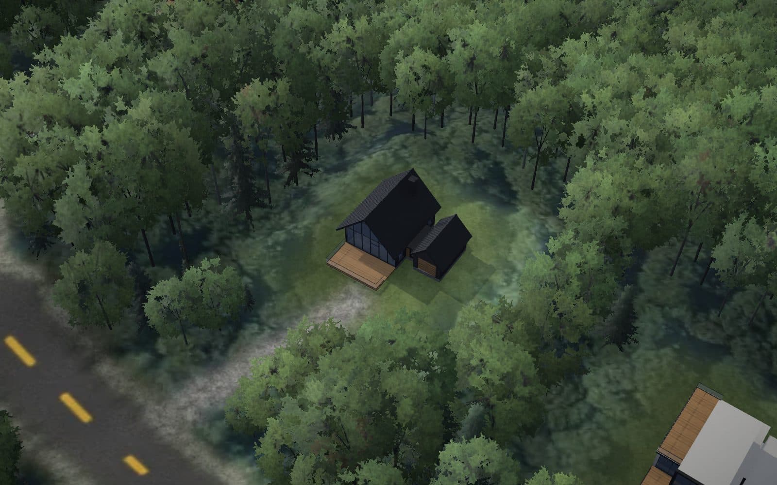 Vue 3D du terrain 34 sur le relief du domaine