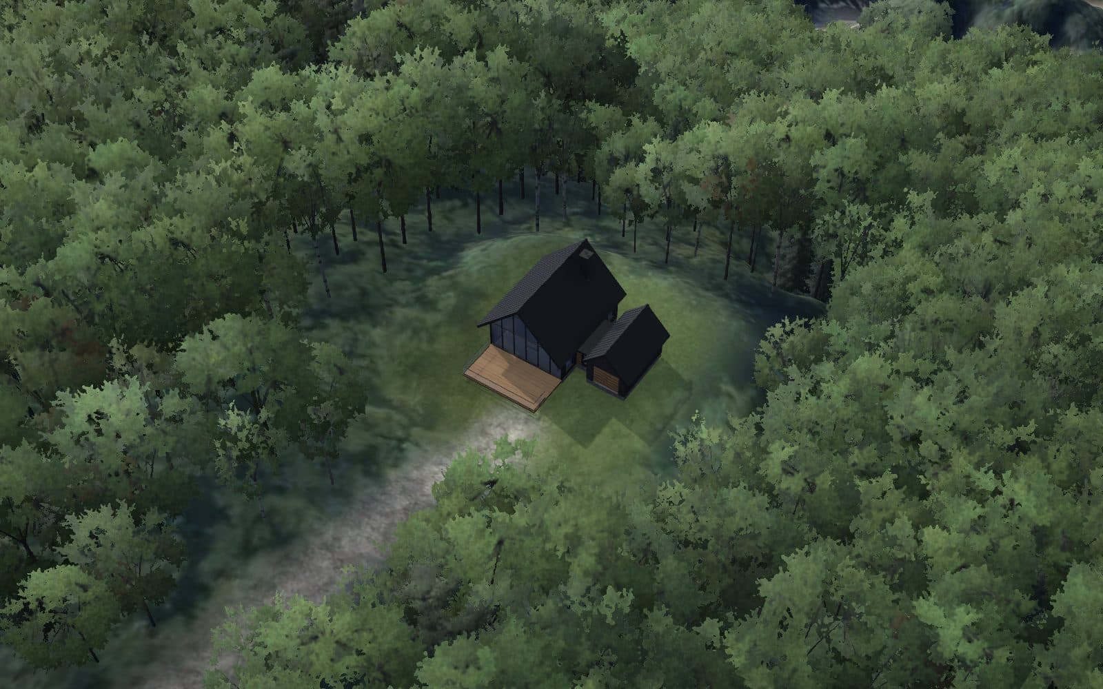 Vue 3D du terrain 35 sur le relief du domaine