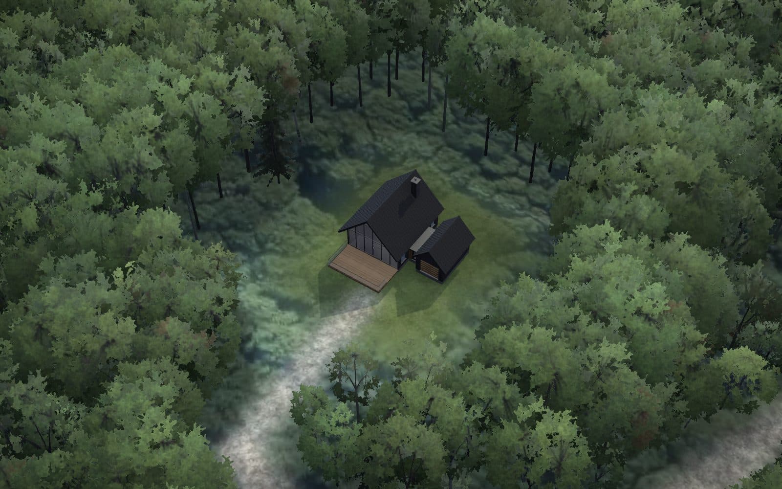 Vue 3D du terrain 37 sur le relief du domaine