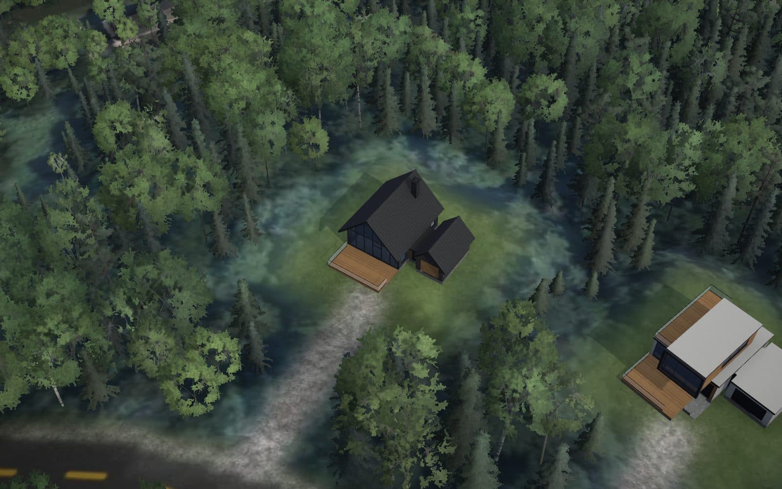 Vue 3D du terrain 4 sur le relief du domaine