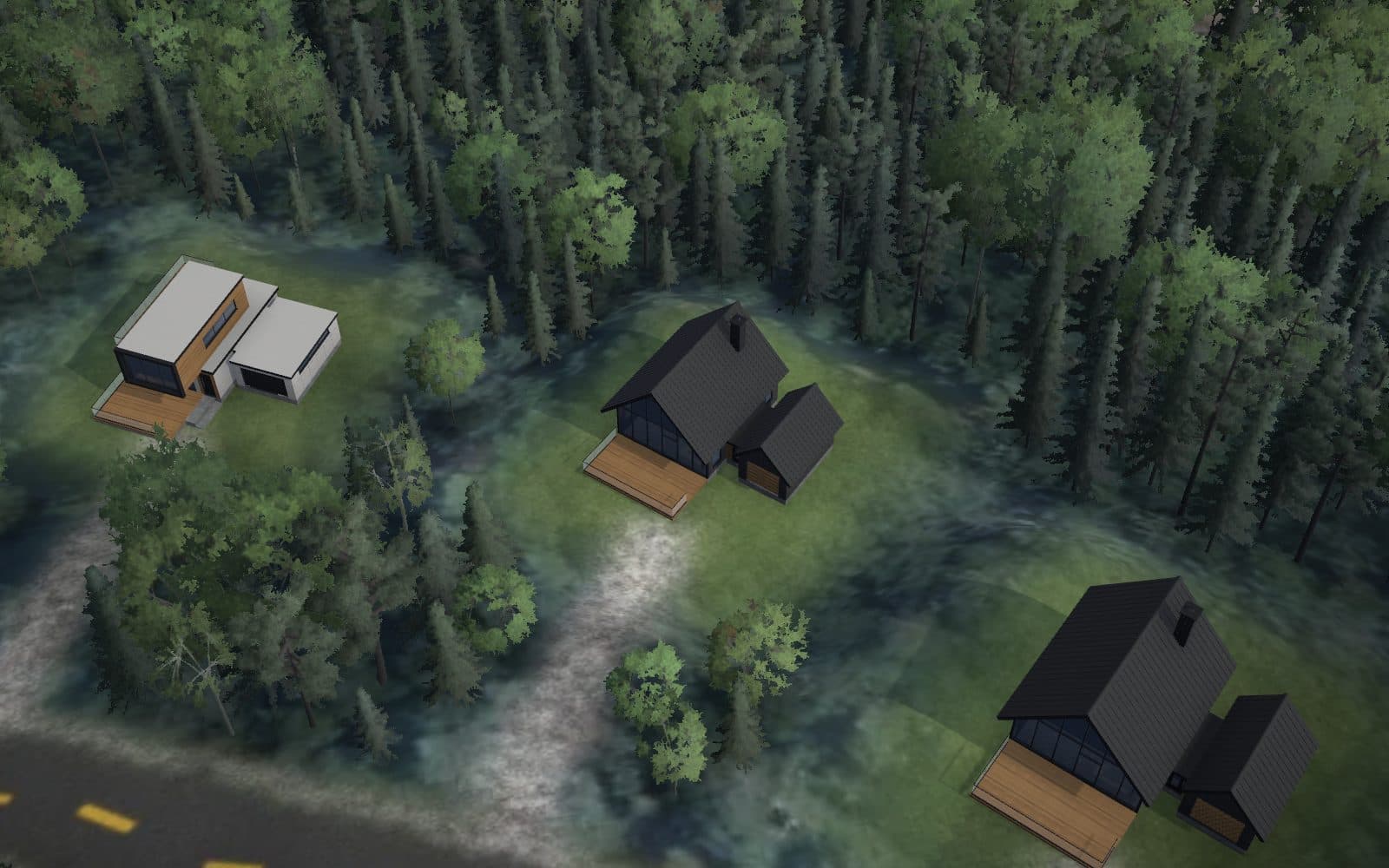Vue 3D du terrain 6 sur le relief du domaine