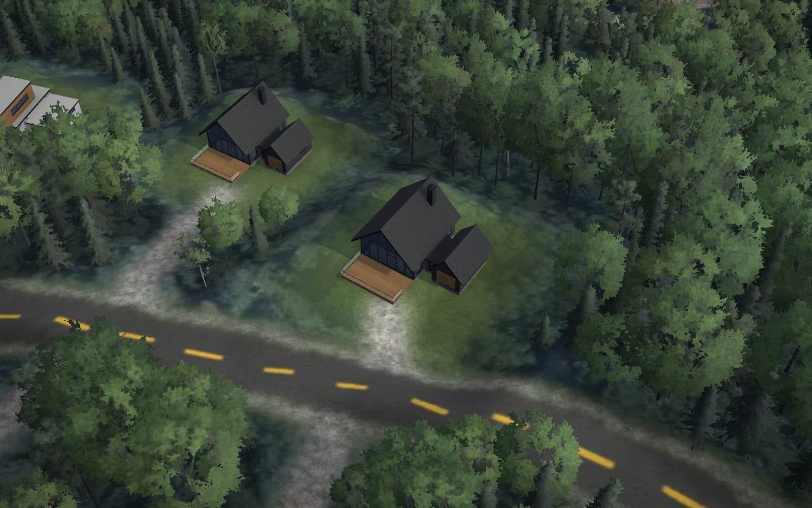 Vue 3D du terrain 8 sur le relief du domaine